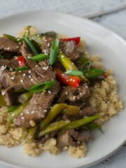 Fixed on Fresh - Beef, Snap Pea, and Asparagus Stir-Fry {Healthy, low carb, Paleo, Keto, Whole 30 recipe}