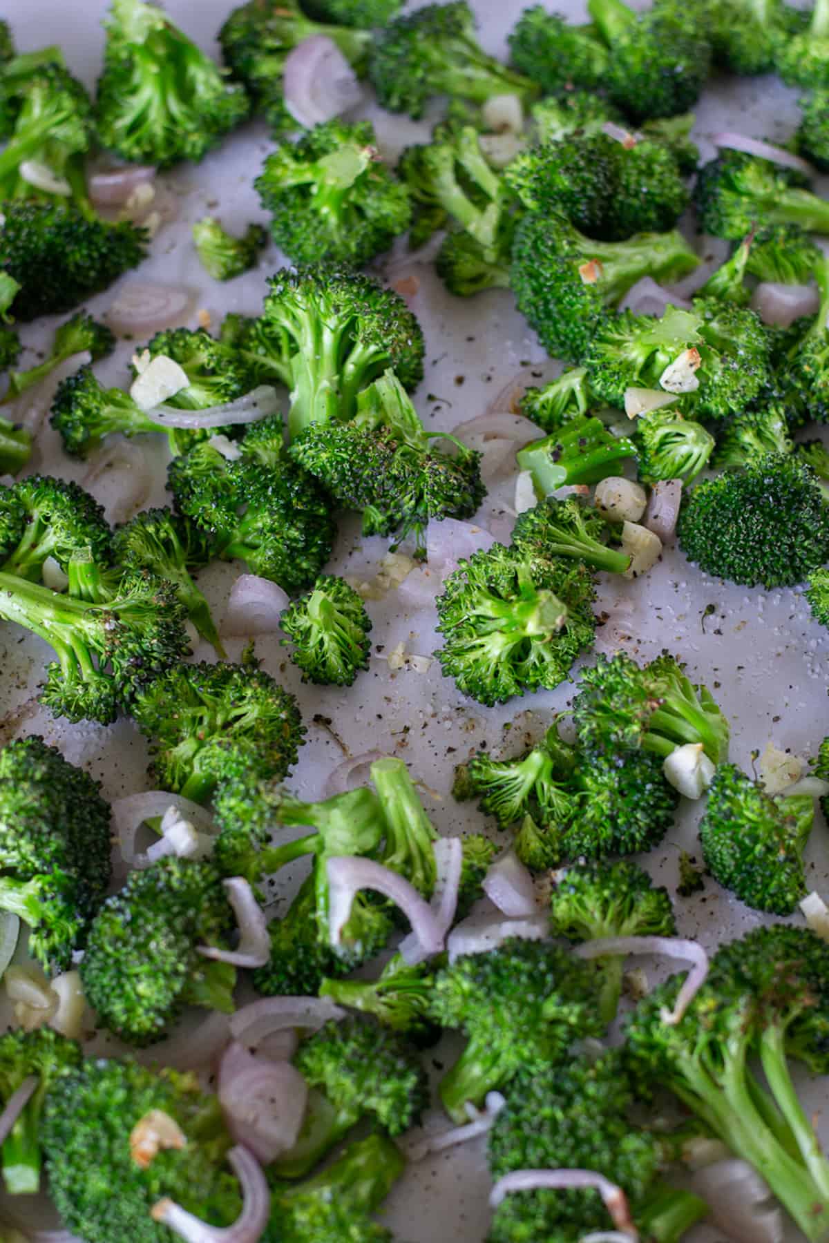 After cooking broccoli - angled view