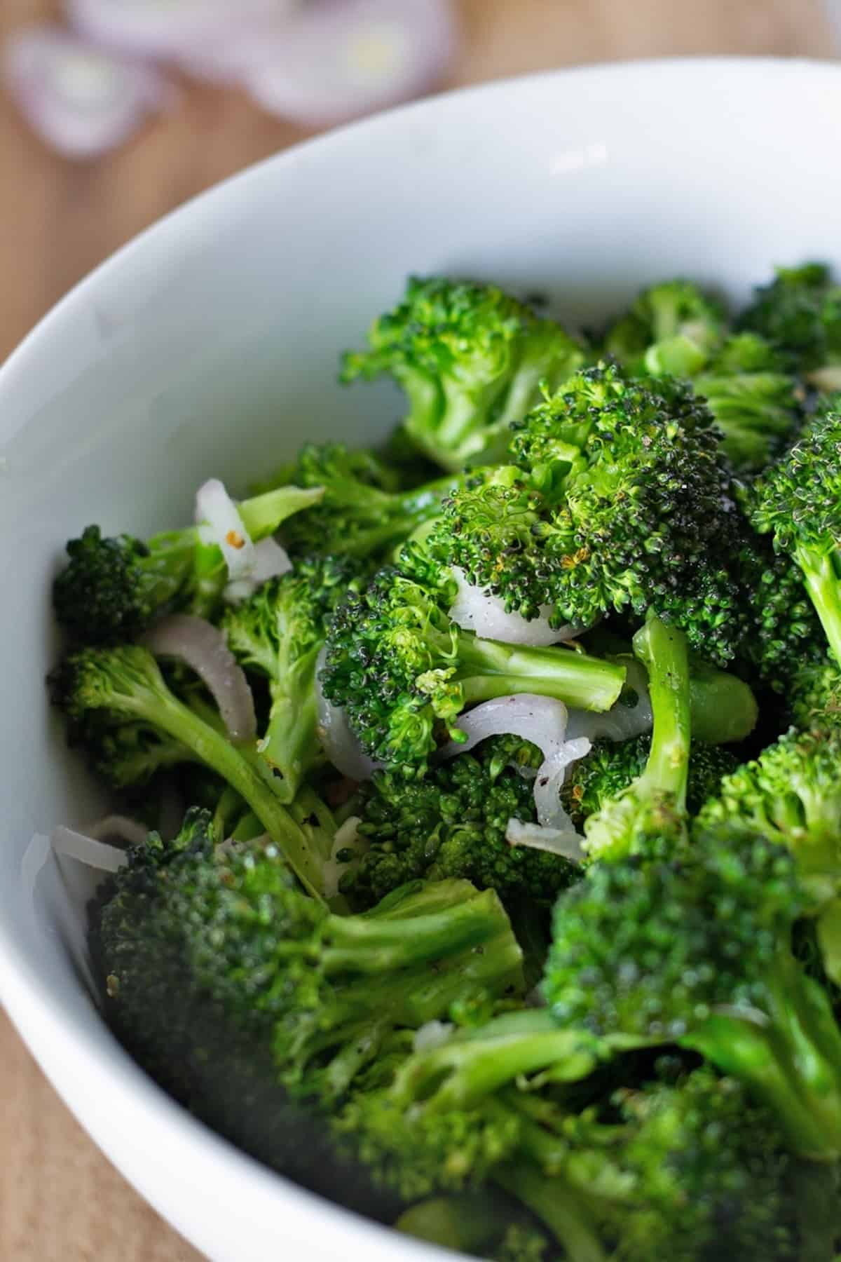 Garlic roasted broccoli is a tasty side dish and perfect for Whole30 and Paleo lifestyles.  
