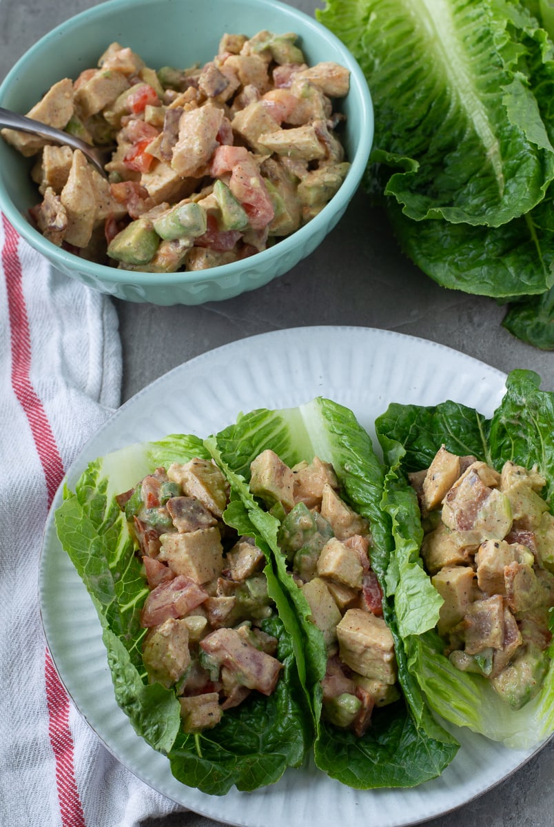 Fixed on Fresh - BLT Avocado Chicken Salad Wraps {Whole30, Paleo, Dairy Free, Low Carb}