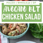 Avocado BLT Chicken Salad Wraps are an easy healthy lunch recipe. This salad is Whole30, Paleo, and Dairy Free! #paleorecipe