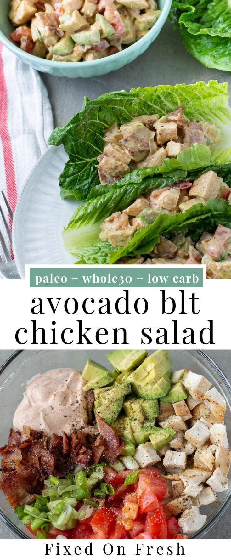 Healthy Avocado Chicken Salad Lettuce Wraps - Fixed on Fresh