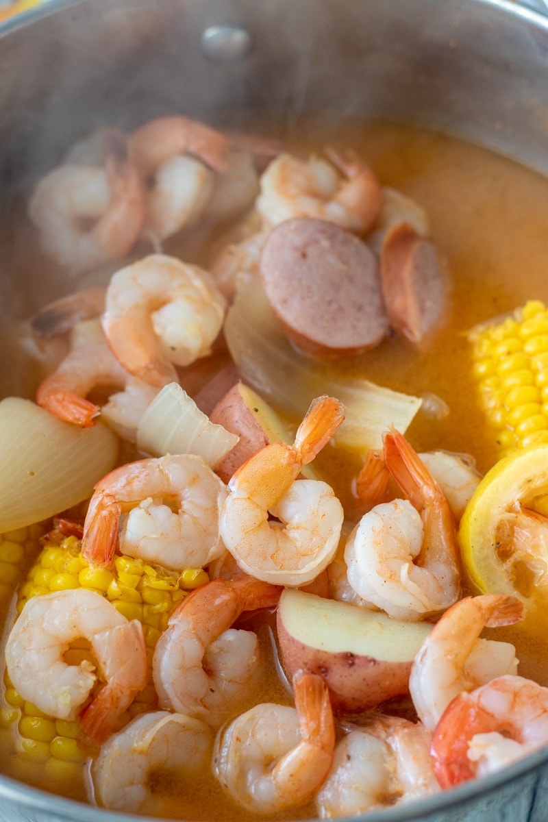 How to make Low Country Shrimp Boil on the stovetop with Old Bay Seasoning in under 40 minutes