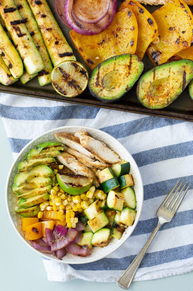Grilled Southwest Chicken and Veggie Bowls {Paleo Whole30}