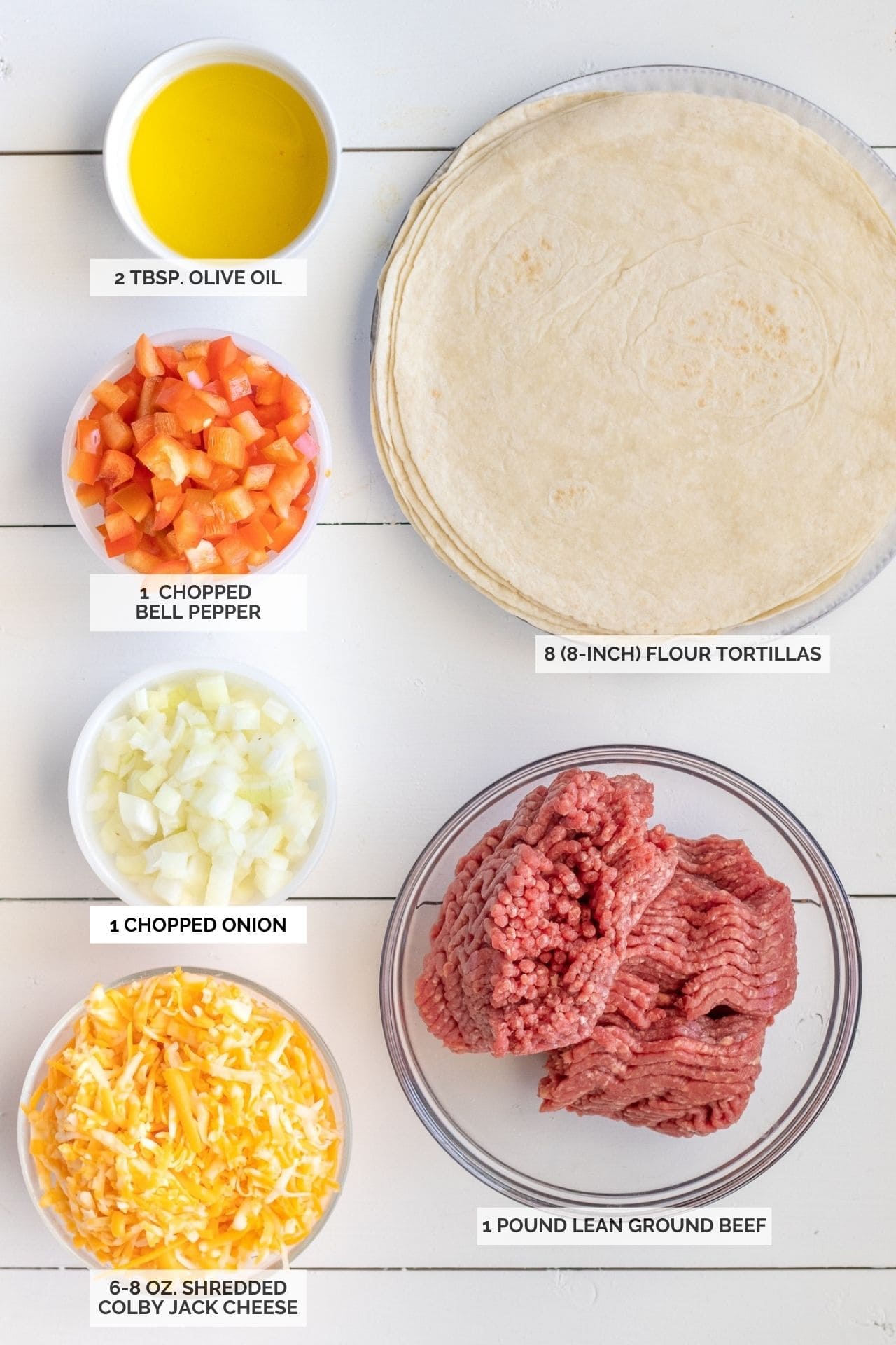 Ingredients for enchiladas