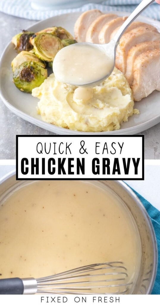 Quick and easy homemade chicken gravy is cheaper and tastier than going store-bought! Just a few staple ingredients from your pantry and you have a tasty chicken or turkey gravy. 