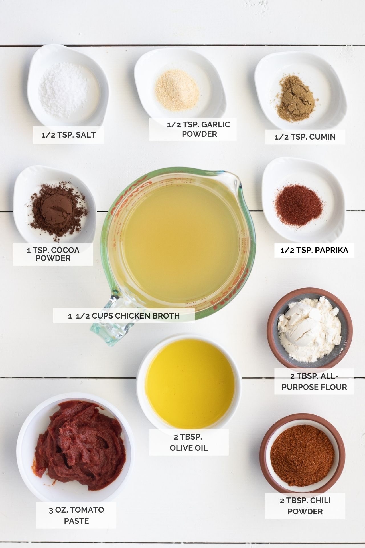 Ingredients for enchilada sauce