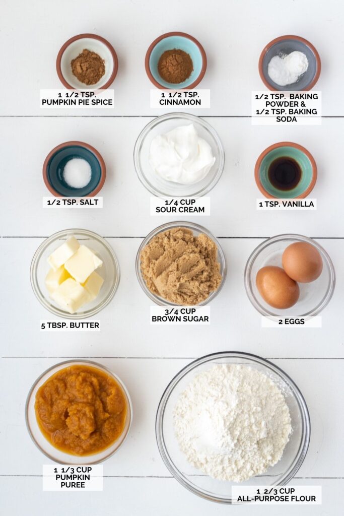 Ingredients for pumpkin muffins