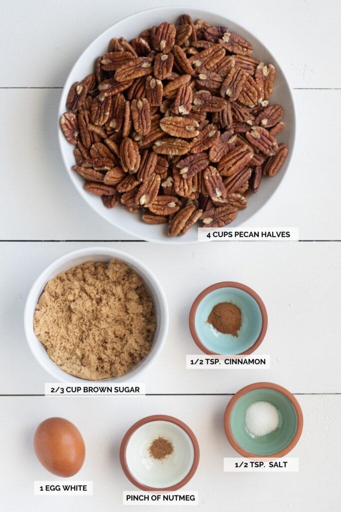 Ingredients for sugared pecans