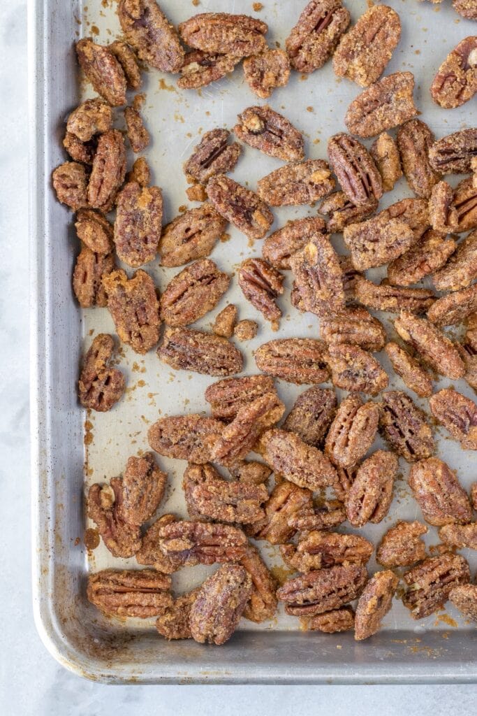 Finished candied pecans