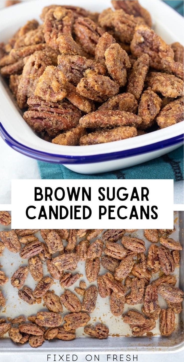 Learn how to make candied pecans in the oven. Sugared pecans are perfect for holiday snacks or appetizers at Christmas or Thanksgiving or even all year round for salads or in yogurt. 