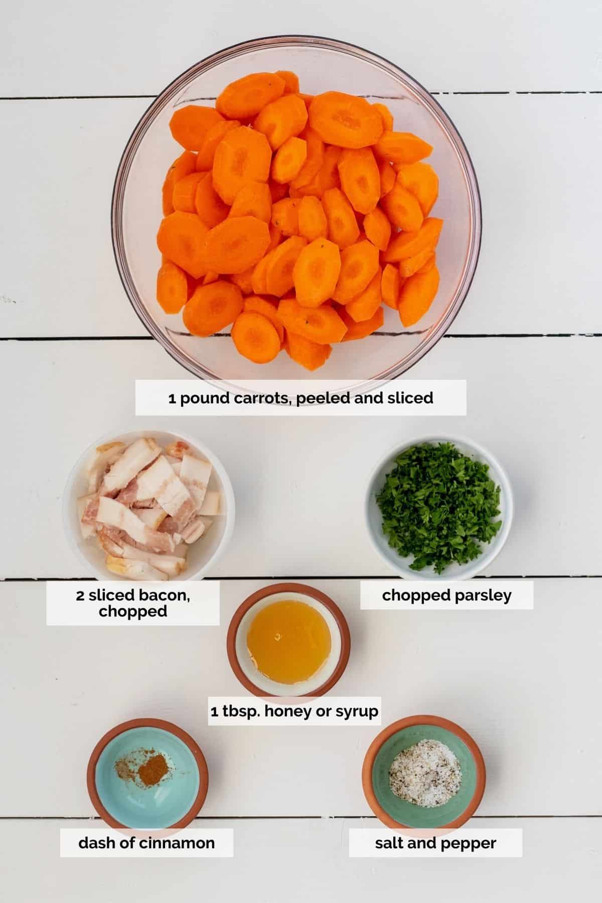 Ingredients needed to make sautéed carrots